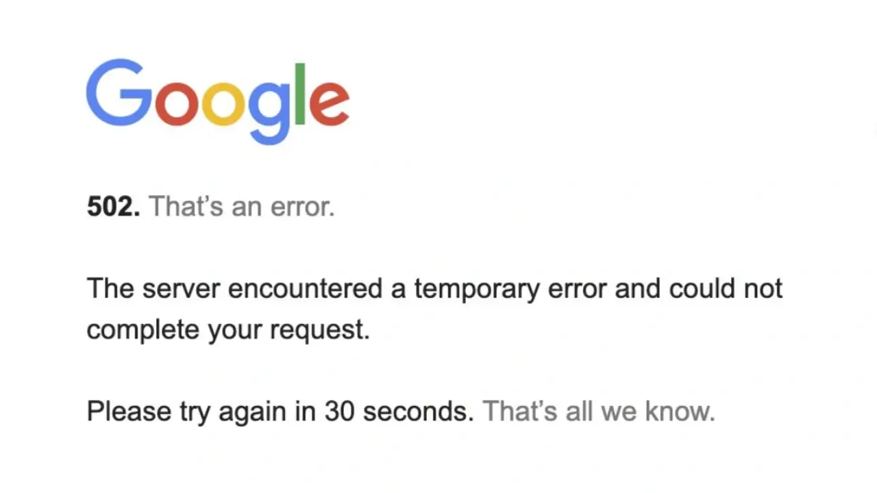 Arti Error 502 Saat Google Meet Down Gangguan Server Hari ini Arti Error 502 Saat Google Meet Down Gangguan Server Hari ini