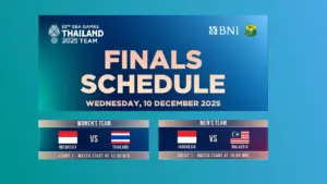 Jadwal Final Bulu Tangkis SEA Games 2025 Beregu Putra dan Putri