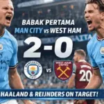 Haaland dan Tijjani Reijnders Bawa Manchester City Unggul 2-0 Atas West Ham di Babak Pertama