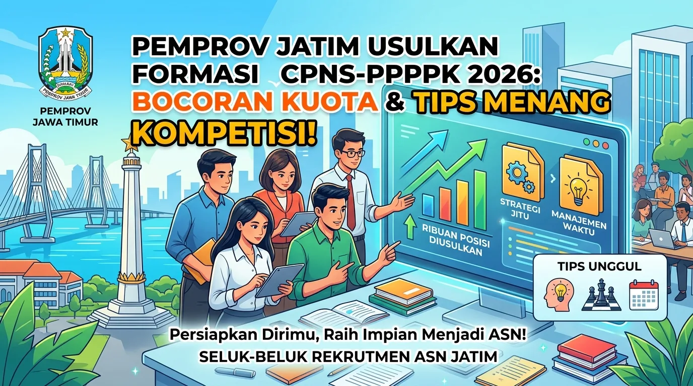Pemprov Jatim Usulkan Ribuan Formasi CPNS-PPPK 2026: Bocoran Kuota dan Tips Curangi Persaingan! Pemprov Jatim Usulkan Ribuan Formasi CPNS-PPPK 2026: Bocoran Kuota dan Tips Curangi Persaingan!