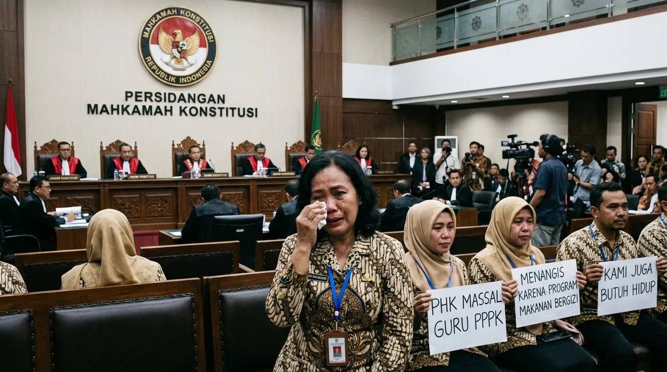 Tangis di Sidang MK: Saat Program Makan Bergizi Berujung PHK Massal Guru PPPK